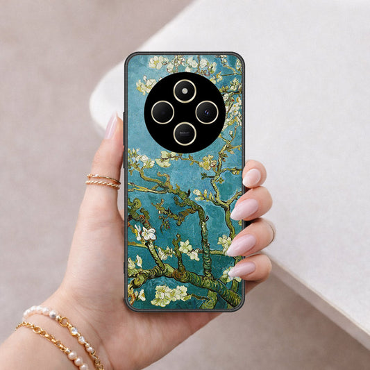 Xiaomi Poco C75 Cover - Floral Series 2 - HQ Ultra Shine Premium Infinity Glass Soft Silicon Borders Case