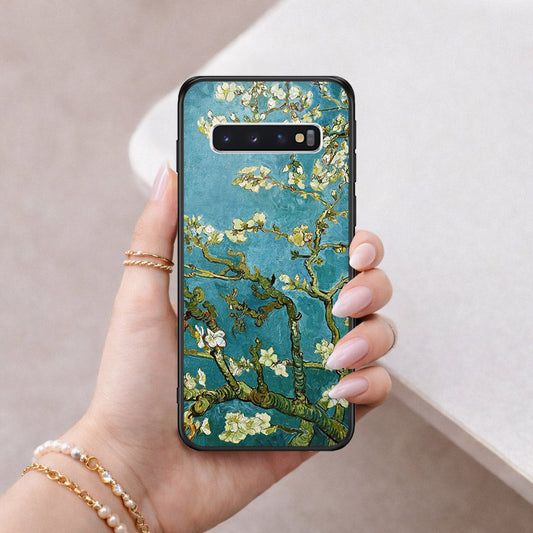 Samsung Galaxy S10 Cover - Floral Series 2 - HQ Ultra Shine Premium Infinity Glass Soft Silicon Borders Case