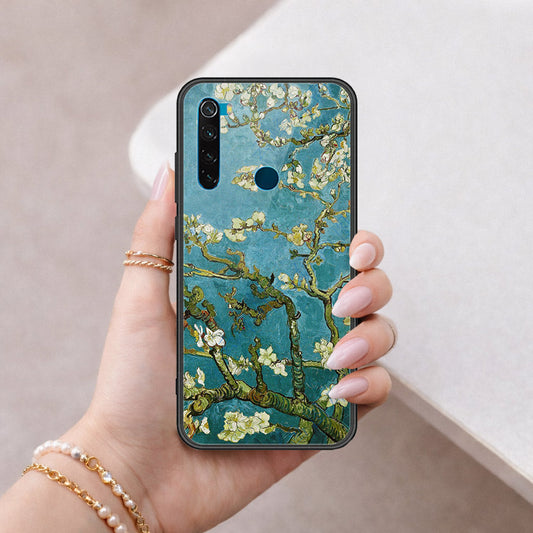 Xiaomi Redmi Note 8 Cover - Floral Series 2 - HQ Ultra Shine Premium Infinity Glass Soft Silicon Borders Case