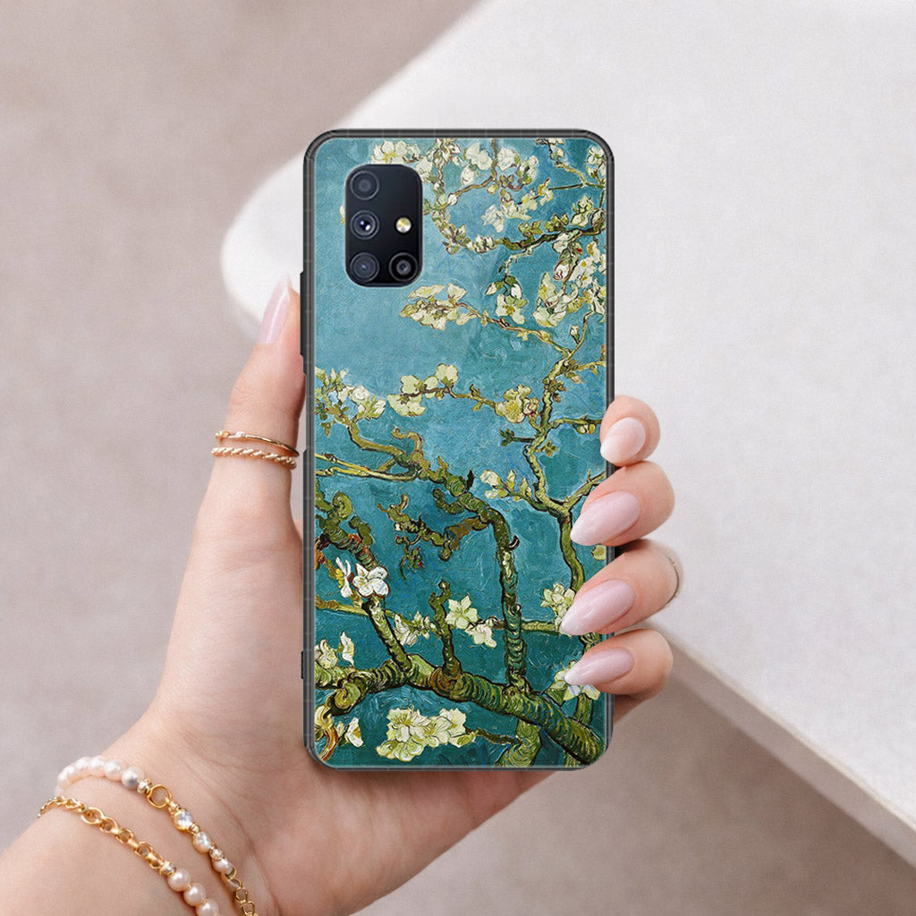 Samsung Galaxy M51 Cover - Floral Series 2 - HQ Ultra Shine Premium Infinity Glass Soft Silicon Borders Case