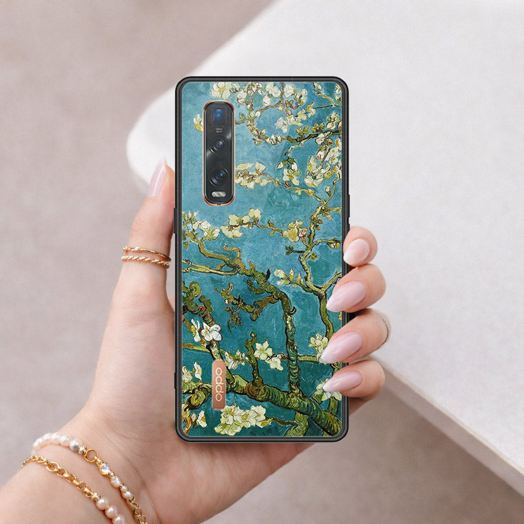 Oppo Find X2 Pro Cover - Floral Series 2 - HQ Ultra Shine Premium Infinity Glass Soft Silicon Borders Case