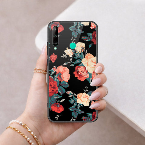 Huawei Y7P Cover - Floral Series 2 - HQ Ultra Shine Premium Infinity Glass Soft Silicon Borders Case