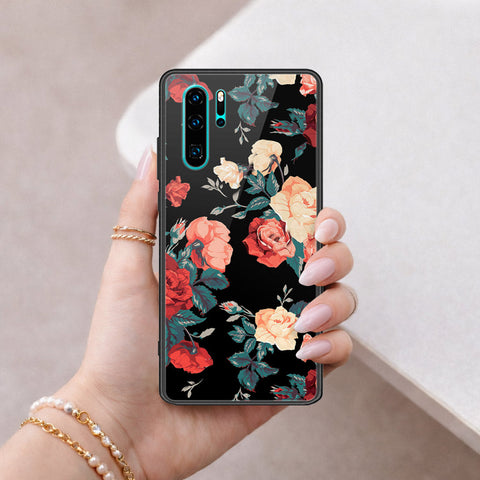 Huawei P30 Pro Cover - Floral Series 2 - HQ Ultra Shine Premium Infinity Glass Soft Silicon Borders Case