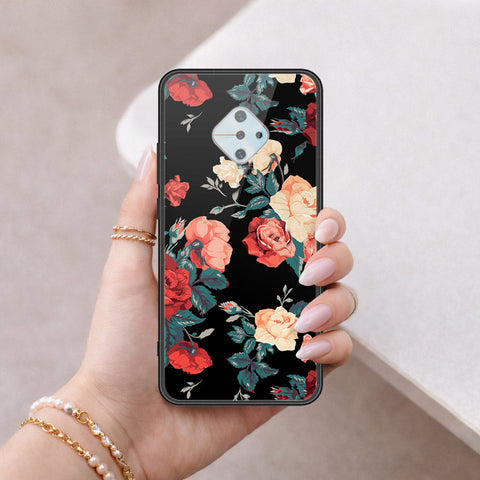 Vivo Y51 (2020 September) Cover - Floral Series 2 - HQ Ultra Shine Premium Infinity Glass Soft Silicon Borders Case