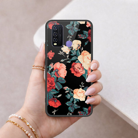 Vivo Y50 Cover - Floral Series 2 - HQ Ultra Shine Premium Infinity Glass Soft Silicon Borders Case