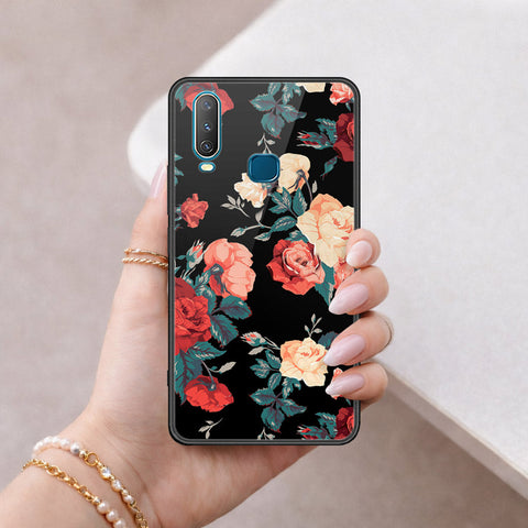 Vivo Y15 Cover - Floral Series 2 - HQ Ultra Shine Premium Infinity Glass Soft Silicon Borders Case