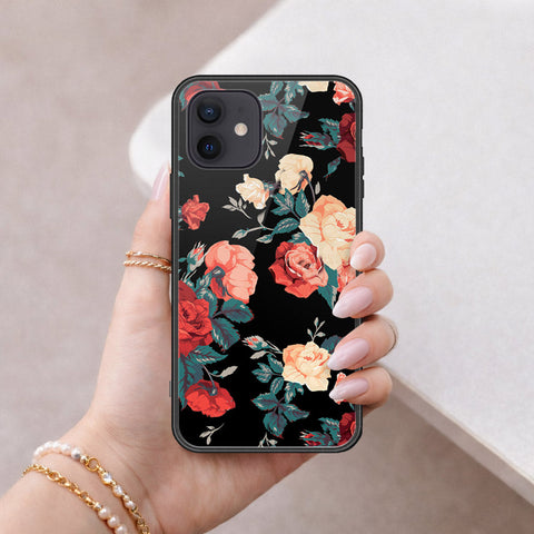 iPhone 12 Mini Cover - Floral Series 2 - HQ Ultra Shine Premium Infinity Glass Soft Silicon Borders Case