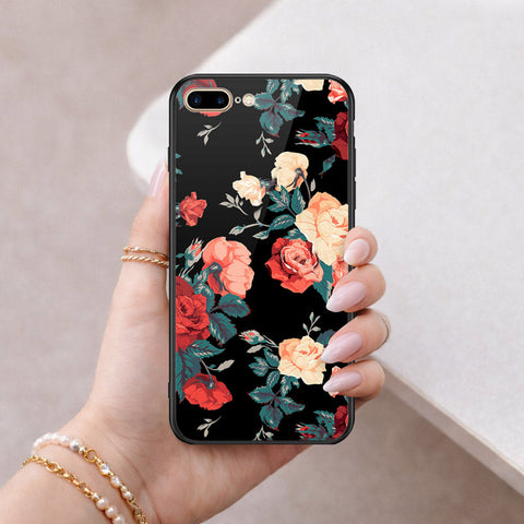 iPhone 8 Plus / 7 Plus - Floral Series 2 - HQ Ultra Shine Premium Infinity Glass Soft Silicon Borders Case