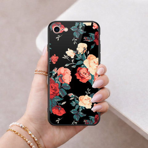 iPhone SE 2020 - Floral Series 2 - HQ Ultra Shine Premium Infinity Glass Soft Silicon Borders Case