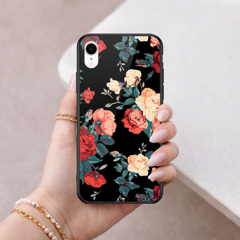 iPhone XR - Floral Series 2 - HQ Ultra Shine Premium Infinity Glass Soft Silicon Borders Case