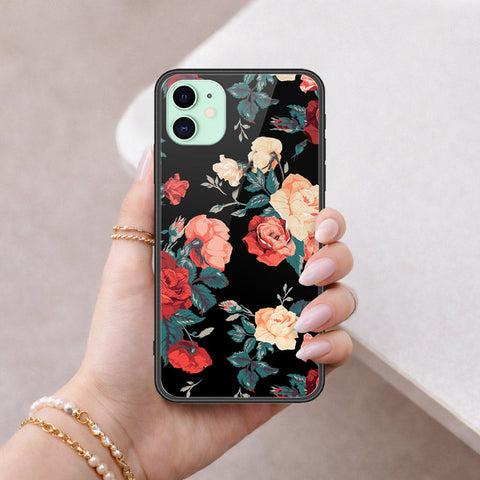 iPhone 11 - Floral Series 2 - HQ Ultra Shine Premium Infinity Glass Soft Silicon Borders Case