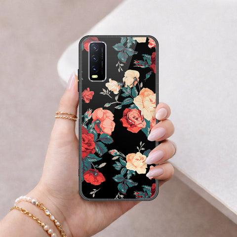 Vivo Y12s Cover - Floral Series 2 - HQ Ultra Shine Premium Infinity Glass Soft Silicon Borders Case