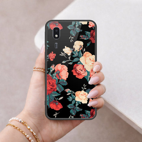 Samsung Galaxy A2 Core Cover - Floral Series 2 - HQ Ultra Shine Premium Infinity Glass Soft Silicon Borders Case