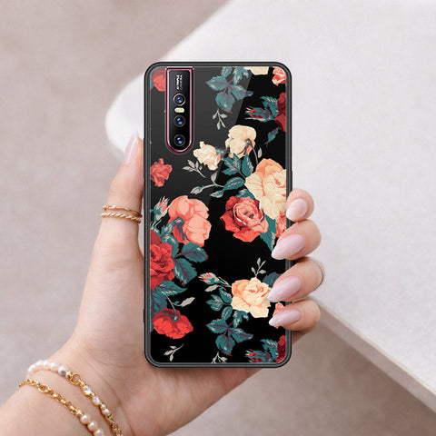 Vivo V15 Pro Cover - Floral Series 2 - HQ Ultra Shine Premium Infinity Glass Soft Silicon Borders Case