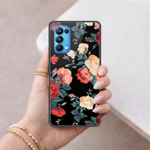 Oppo Reno 5 Pro 5G Cover - Floral Series 2 - HQ Ultra Shine Premium Infinity Glass Soft Silicon Borders Case