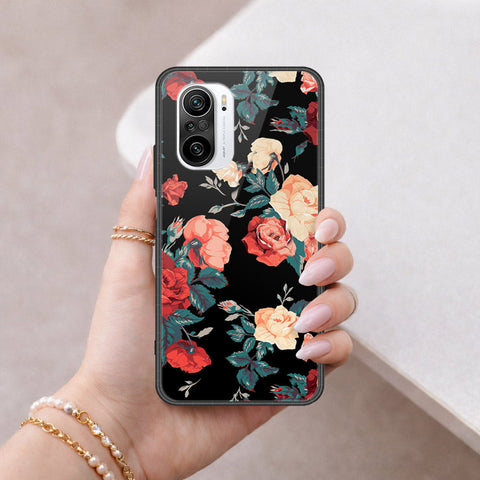 Xiaomi Redmi K40 Cover - Floral Series 2 - HQ Ultra Shine Premium Infinity Glass Soft Silicon Borders Case