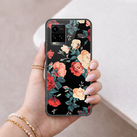 Vivo Y21t Cover - Floral Series 2 - HQ Ultra Shine Premium Infinity Glass Soft Silicon Borders Case