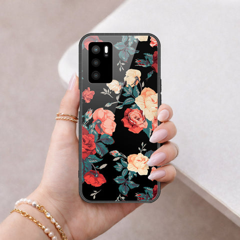 Oppo A16 Cover - Floral Series 2 - HQ Ultra Shine Premium Infinity Glass Soft Silicon Borders Case