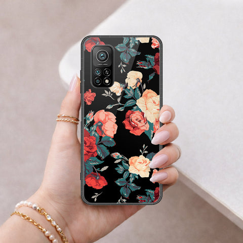 Xiaomi Mi 10T Pro Cover - Floral Series 2 - HQ Ultra Shine Premium Infinity Glass Soft Silicon Borders Case
