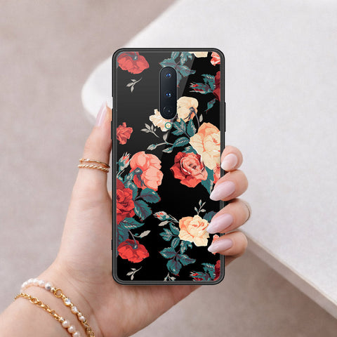 OnePlus 8 Cover - Floral Series 2 - HQ Ultra Shine Premium Infinity Glass Soft Silicon Borders Case