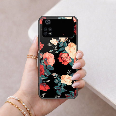 Xiaomi Poco M4 Pro Cover - Floral Series 2 - HQ Ultra Shine Premium Infinity Glass Soft Silicon Borders Case