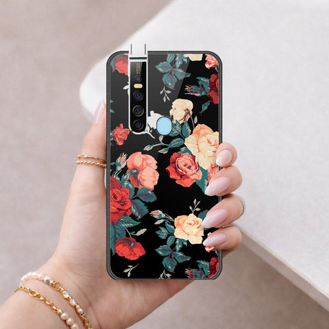 Tecno Camon 15 Premier Cover - Floral Series 2 - HQ Ultra Shine Premium Infinity Glass Soft Silicon Borders Case