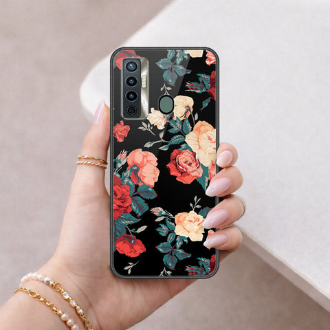 Tecno Camon 17 Cover - Floral Series 2 - HQ Ultra Shine Premium Infinity Glass Soft Silicon Borders Case