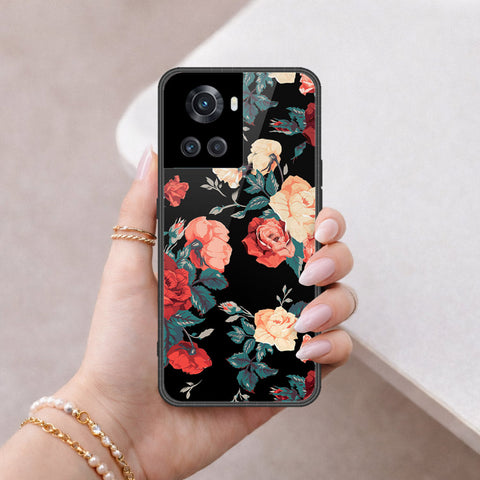 OnePlus 10R Cover - Floral Series 2 - HQ Ultra Shine Premium Infinity Glass Soft Silicon Borders Case