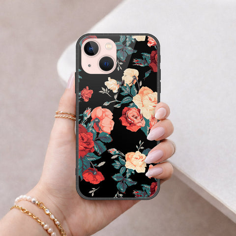 iPhone 14 - Floral Series 2 - HQ Ultra Shine Premium Infinity Glass Soft Silicon Borders Case