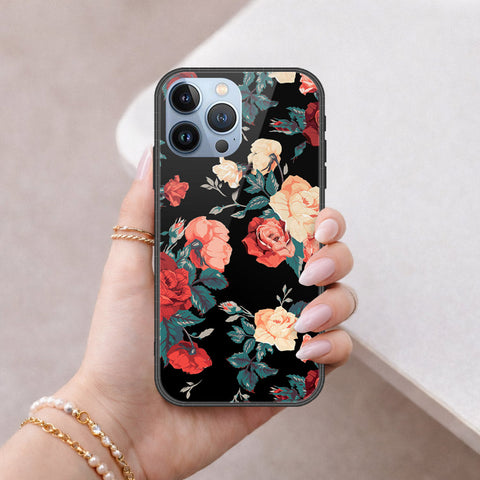 iPhone 14 Pro Max Cover - Floral Series 2 - HQ Ultra Shine Premium Infinity Glass Soft Silicon Borders Case