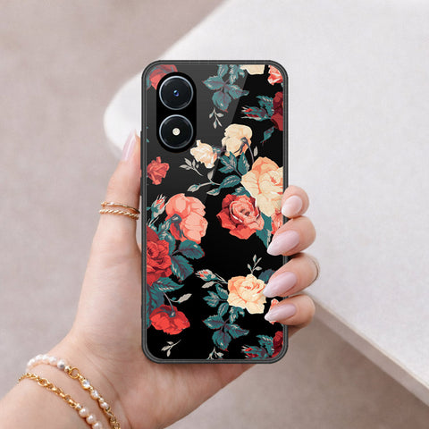 Vivo Y02s Cover - Floral Series 2 - HQ Ultra Shine Premium Infinity Glass Soft Silicon Borders Case