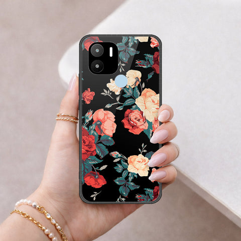 Xiaomi Redmi A1 Plus Cover - Floral Series 2 - HQ Ultra Shine Premium Infinity Glass Soft Silicon Borders Case