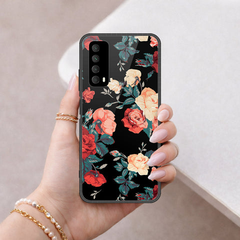 Huawei P smart 2021 Cover - Floral Series 2 - HQ Ultra Shine Premium Infinity Glass Soft Silicon Borders Case
