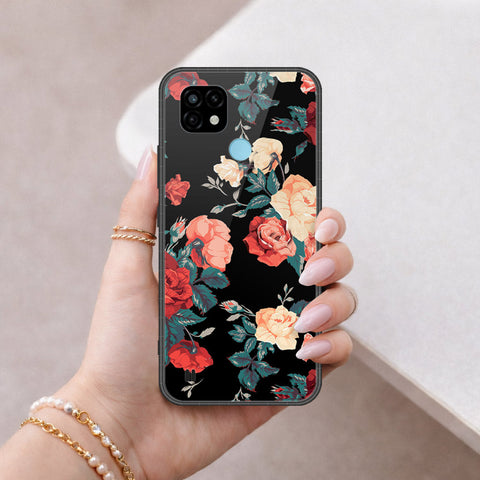 Realme C21 Cover - Floral Series 2 - HQ Ultra Shine Premium Infinity Glass Soft Silicon Borders Case