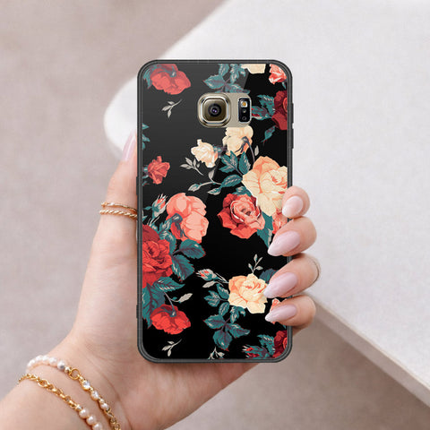 Samsung Galaxy S6 Cover - Floral Series 2 - HQ Ultra Shine Premium Infinity Glass Soft Silicon Borders Case