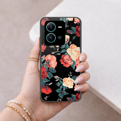 Vivo V25 5G Cover - Floral Series 2 - HQ Ultra Shine Premium Infinity Glass Soft Silicon Borders Case