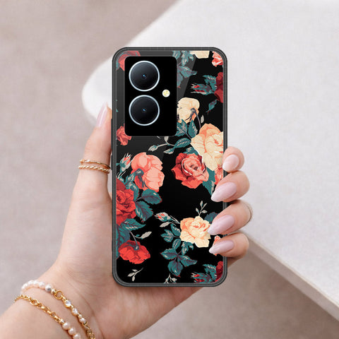 Vivo V29 Lite Cover - Floral Series 2 - HQ Ultra Shine Premium Infinity Glass Soft Silicon Borders Case