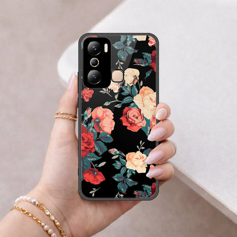 Infinix Hot 20i Cover - Floral Series 2 - HQ Ultra Shine Premium Infinity Glass Soft Silicon Borders Case