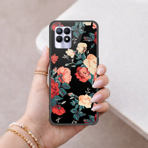 Realme 8i Cover - Floral Series 2 - HQ Ultra Shine Premium Infinity Glass Soft Silicon Borders Case