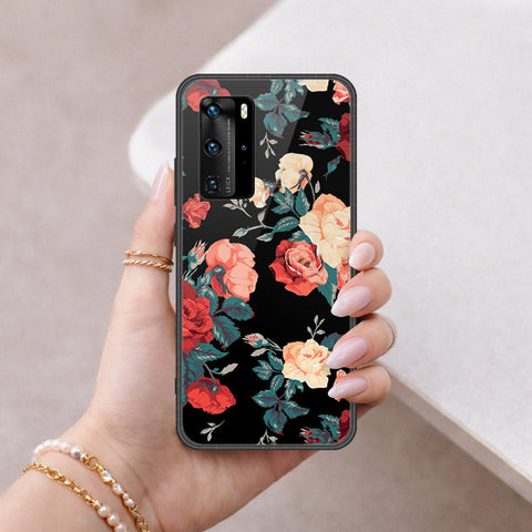Huawei P40 Pro Cover - Floral Series 2 - HQ Ultra Shine Premium Infinity Glass Soft Silicon Borders Case