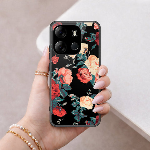 Infinix Smart 7 Plus Cover - Floral Series 2 - HQ Ultra Shine Premium Infinity Glass Soft Silicon Borders Case