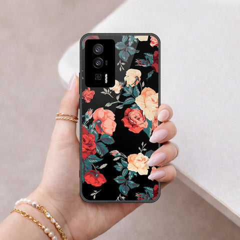 Xiaomi Redmi K60 Cover - Floral Series 2 - HQ Ultra Shine Premium Infinity Glass Soft Silicon Borders Case
