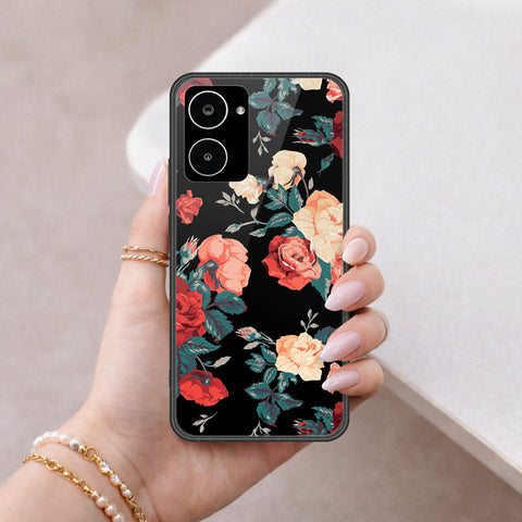 Realme 10 Cover - Floral Series 2 - HQ Ultra Shine Premium Infinity Glass Soft Silicon Borders Case