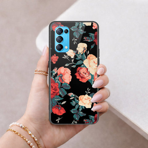 Oppo Reno 5 4G Cover - Floral Series 2 - HQ Ultra Shine Premium Infinity Glass Soft Silicon Borders Case