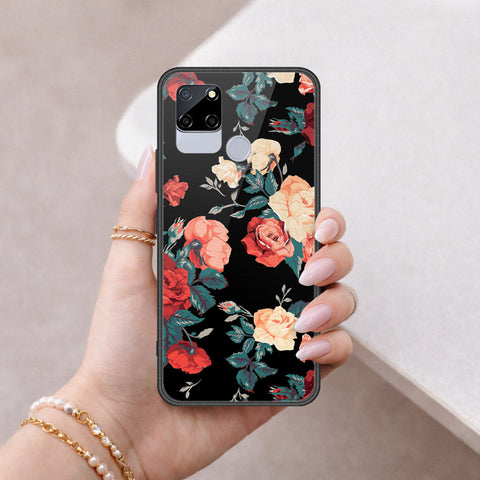 Realme C12 Cover - Floral Series 2 - HQ Ultra Shine Premium Infinity Glass Soft Silicon Borders Case