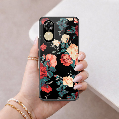 Oppo A17k Cover - Floral Series 2 - HQ Ultra Shine Premium Infinity Glass Soft Silicon Borders Case