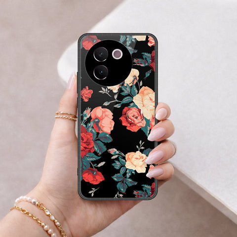 Vivo V30e Cover - Floral Series 2 - HQ Ultra Shine Premium Infinity Glass Soft Silicon Borders Case