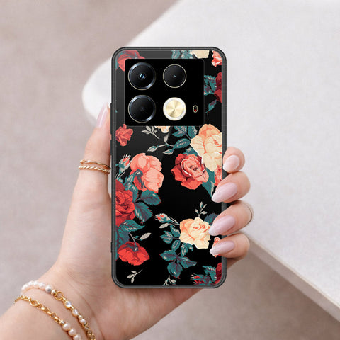 Infinix Note 40 Cover - Floral Series 2 - HQ Ultra Shine Premium Infinity Glass Soft Silicon Borders Case