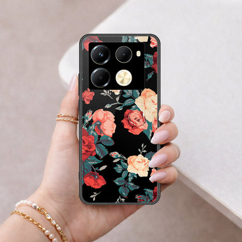 Infinix Note 40 Pro Cover - Floral Series 2 - HQ Ultra Shine Premium Infinity Glass Soft Silicon Borders Case