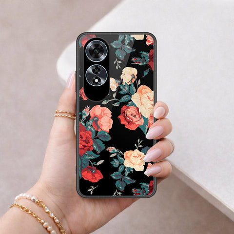 Oppo A60 Cover - Floral Series 2 - HQ Ultra Shine Premium Infinity Glass Soft Silicon Borders Case